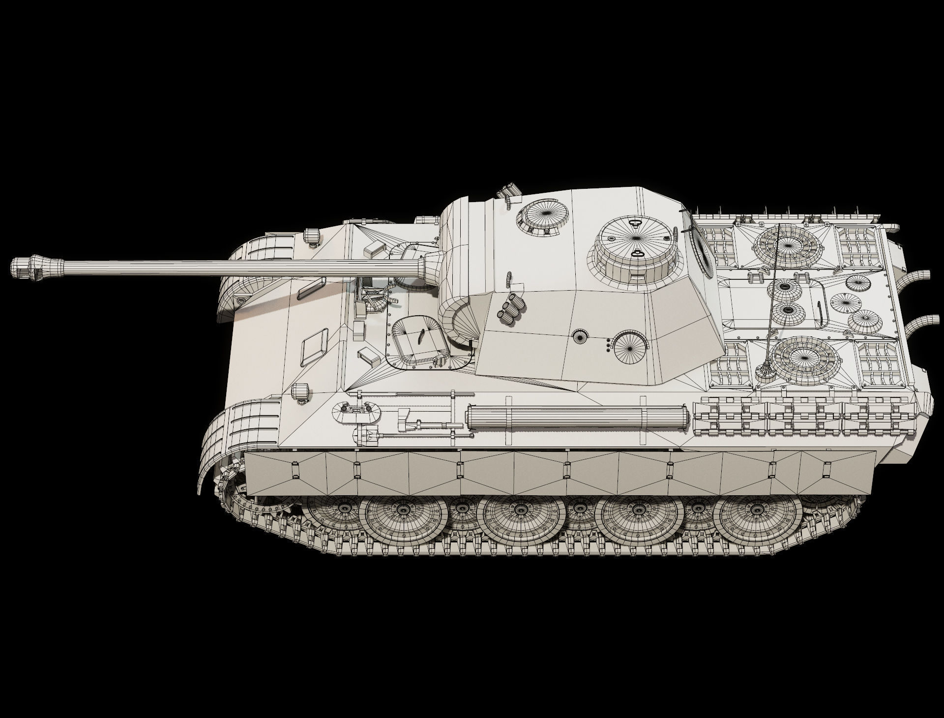 Panther Ausf D - Base Mesh 3D model_8