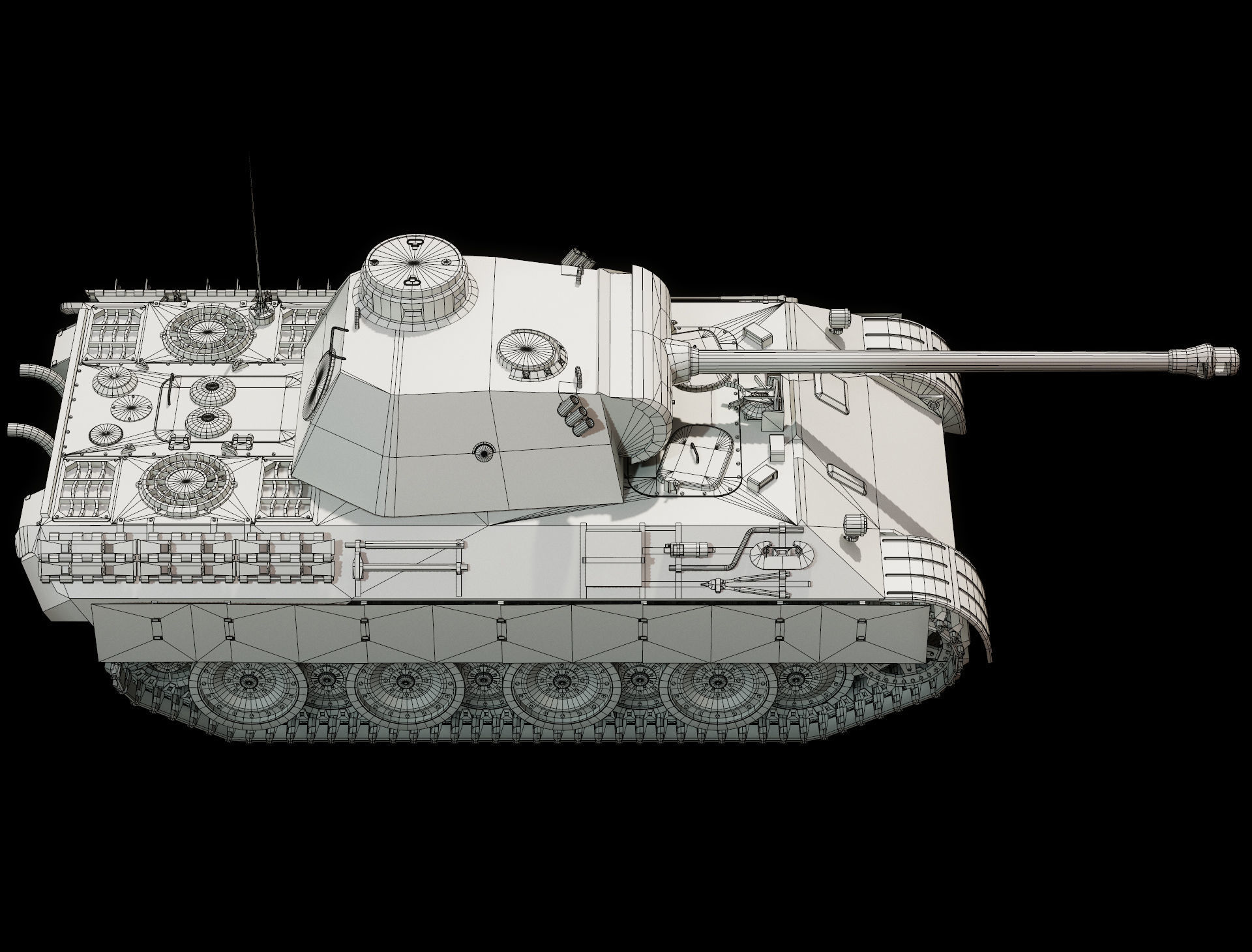 Panther Ausf D - Base Mesh 3D model_7