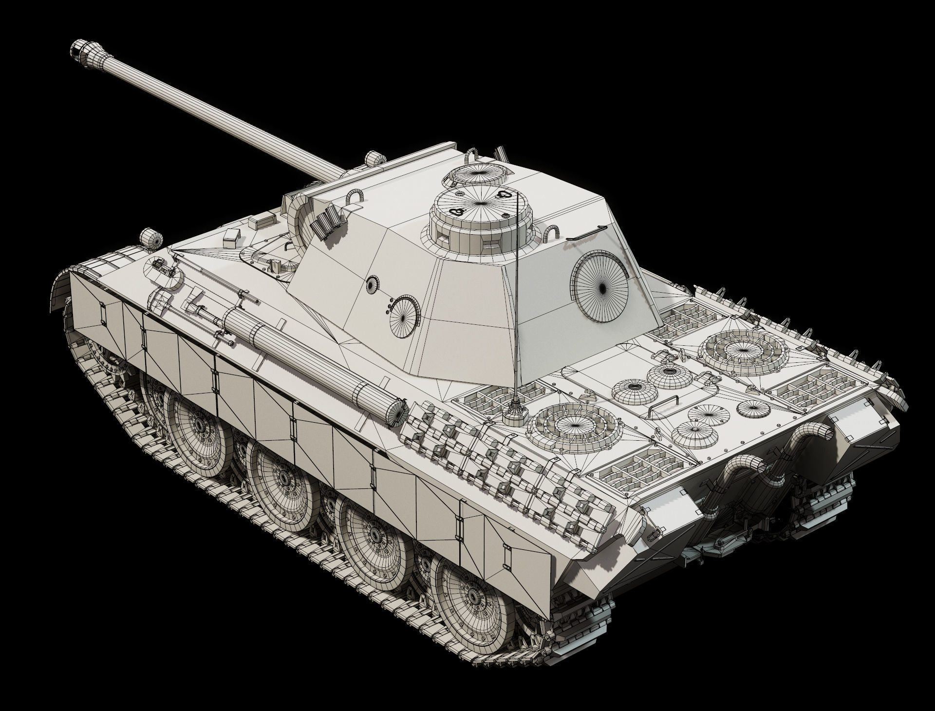 Panther Ausf D - Base Mesh 3D model_4