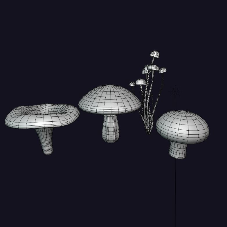 Mushrooms Pack - Stylized and Low-Poly Low-poly 3D model_6