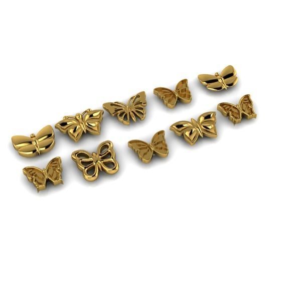 Collection of Various Butterfly jewelry findings 3D print model_6