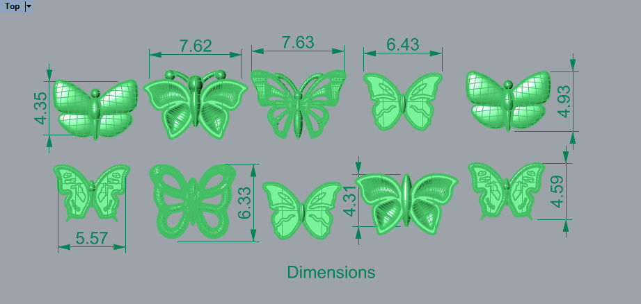 Collection of Various Butterfly jewelry findings 3D print model_13