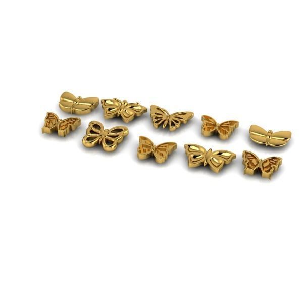 Collection of Various Butterfly jewelry findings 3D print model_1