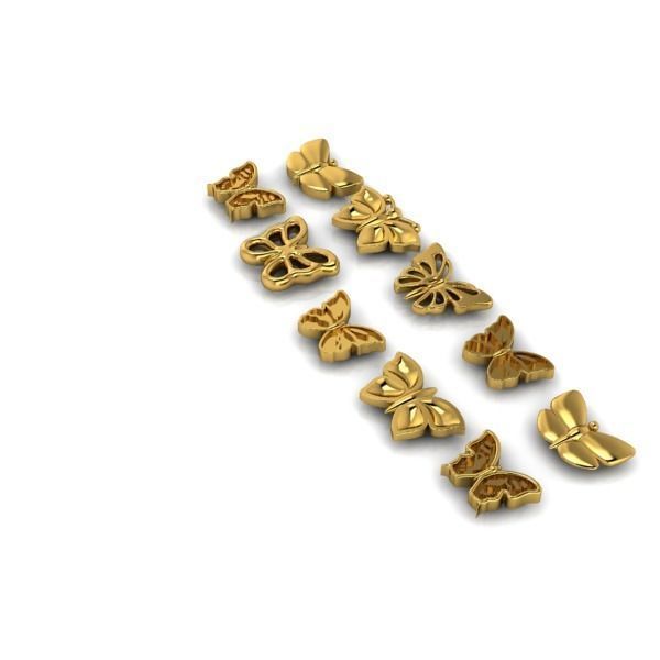 Collection of Various Butterfly jewelry findings 3D print model_2