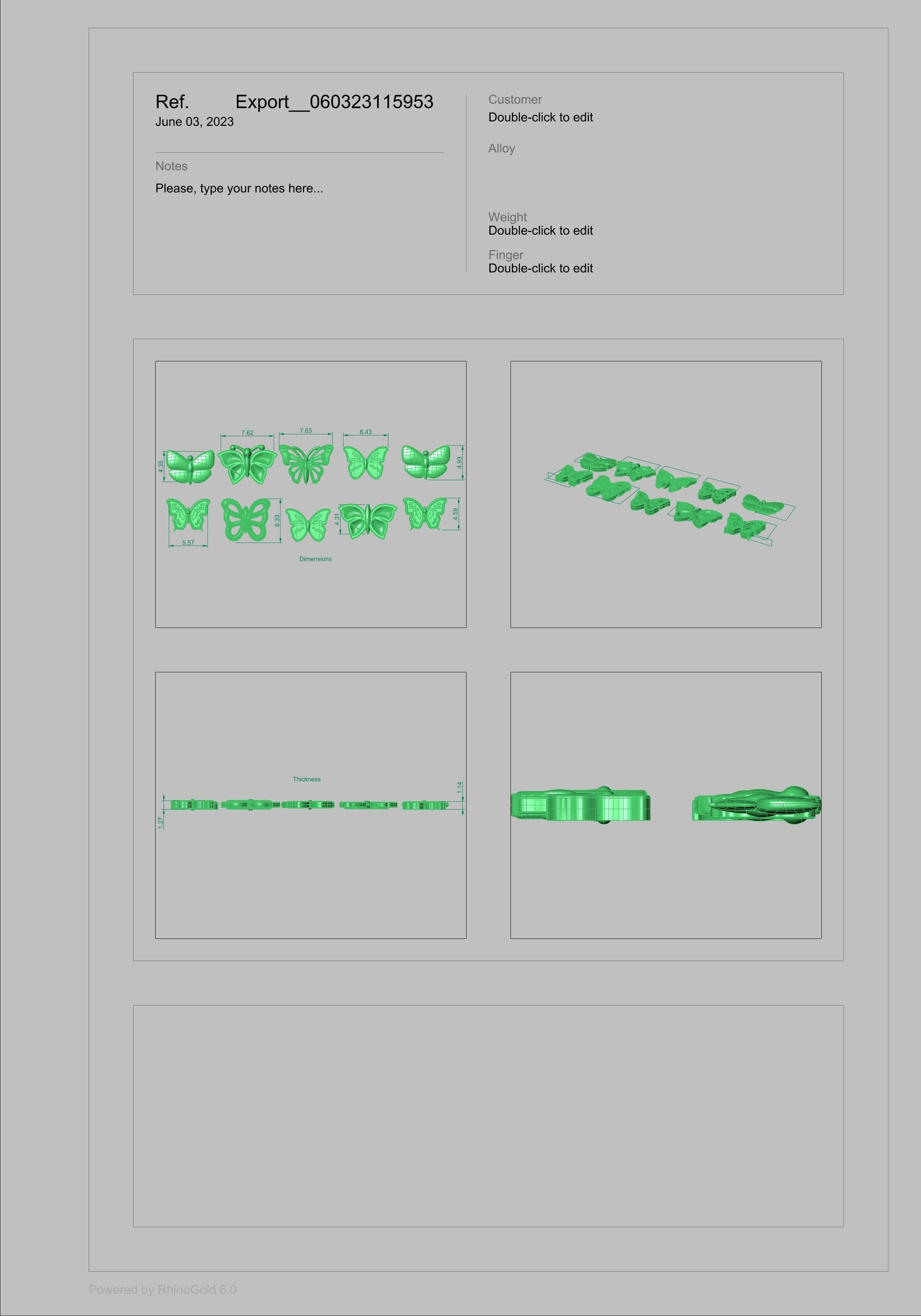 Collection of Various Butterfly jewelry findings 3D print model_18