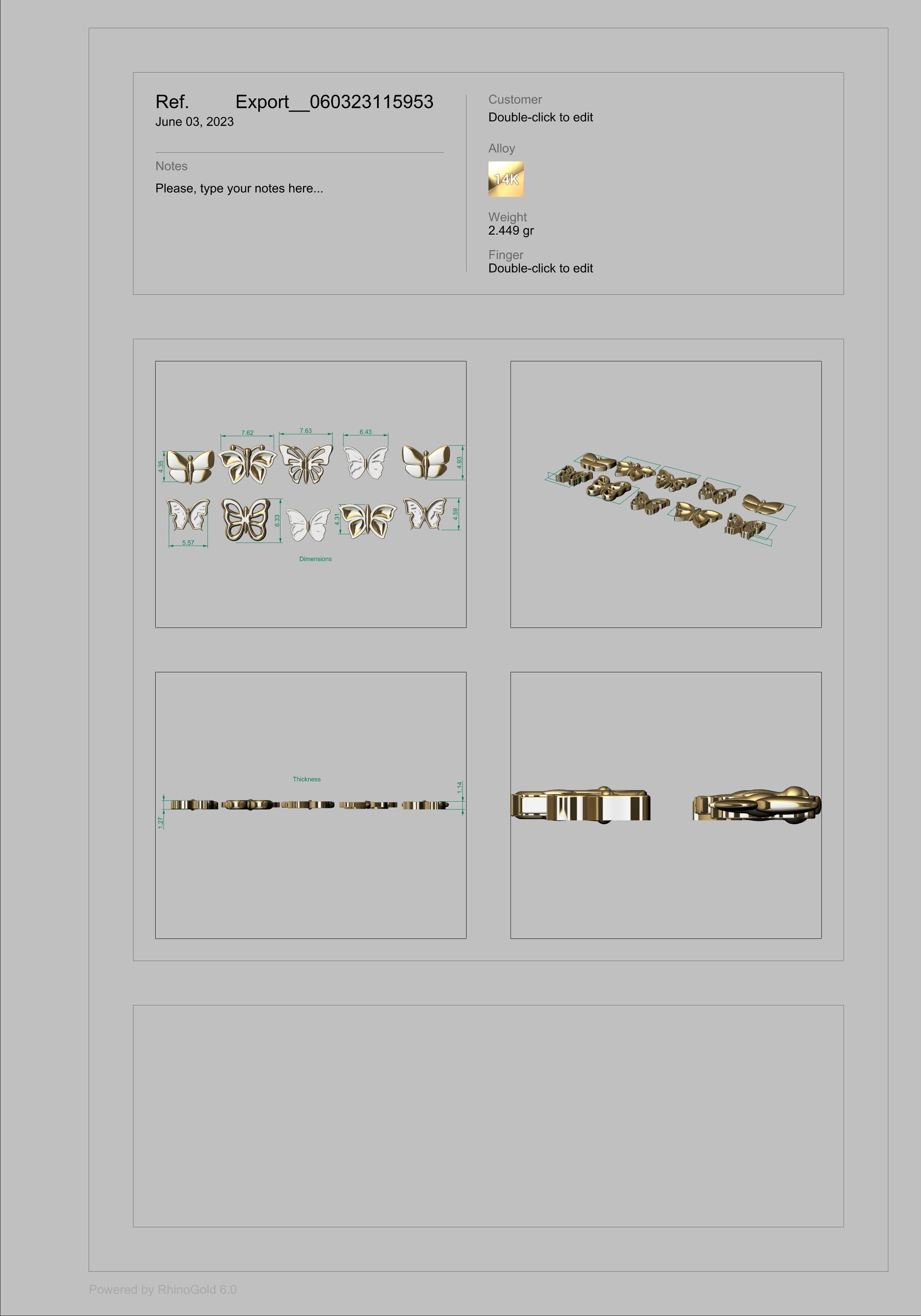 Collection of Various Butterfly jewelry findings 3D print model_14