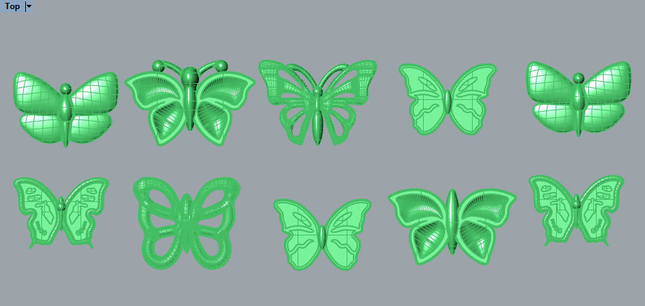 Collection of Various Butterfly jewelry findings 3D print model_16