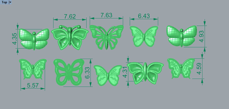 Collection of Various Butterfly jewelry findings 3D print model_15