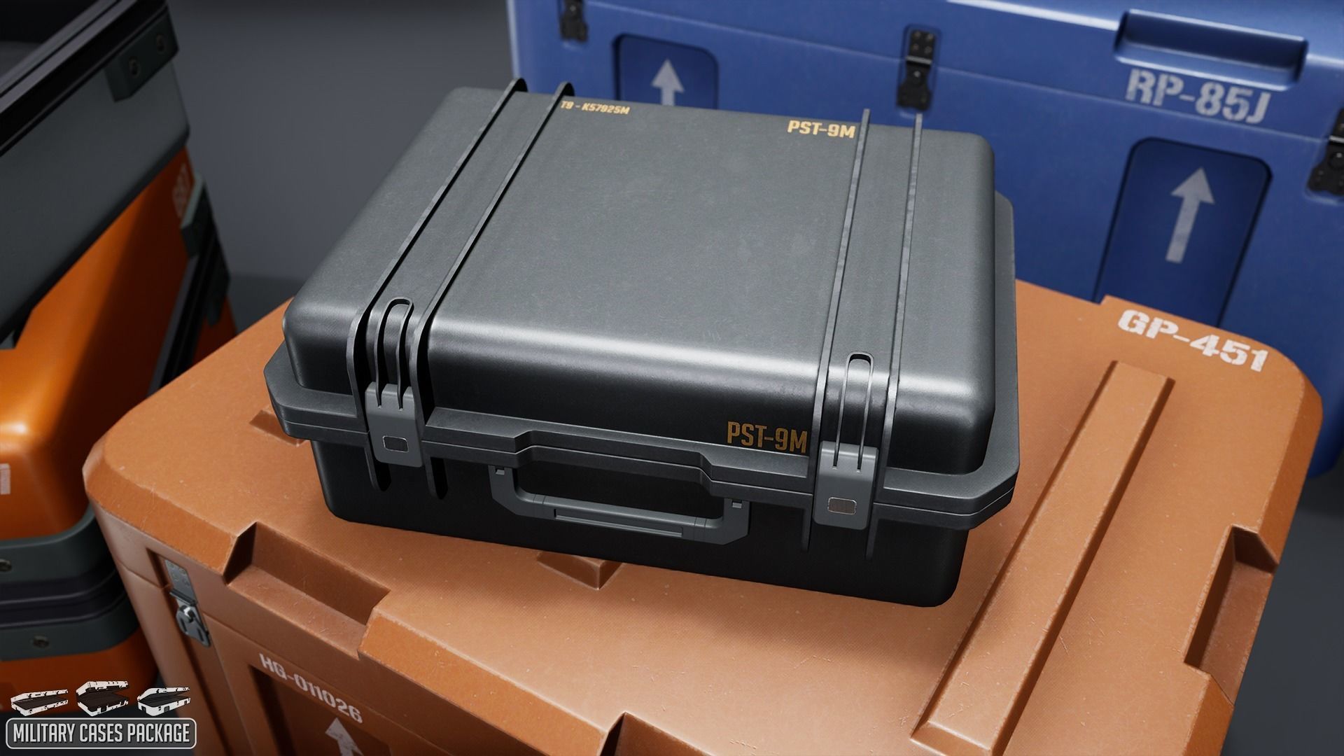 Military Cases Package Low-poly 3D model_5