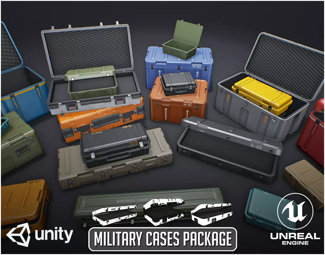 Military Cases Package Low-poly 3D model_0