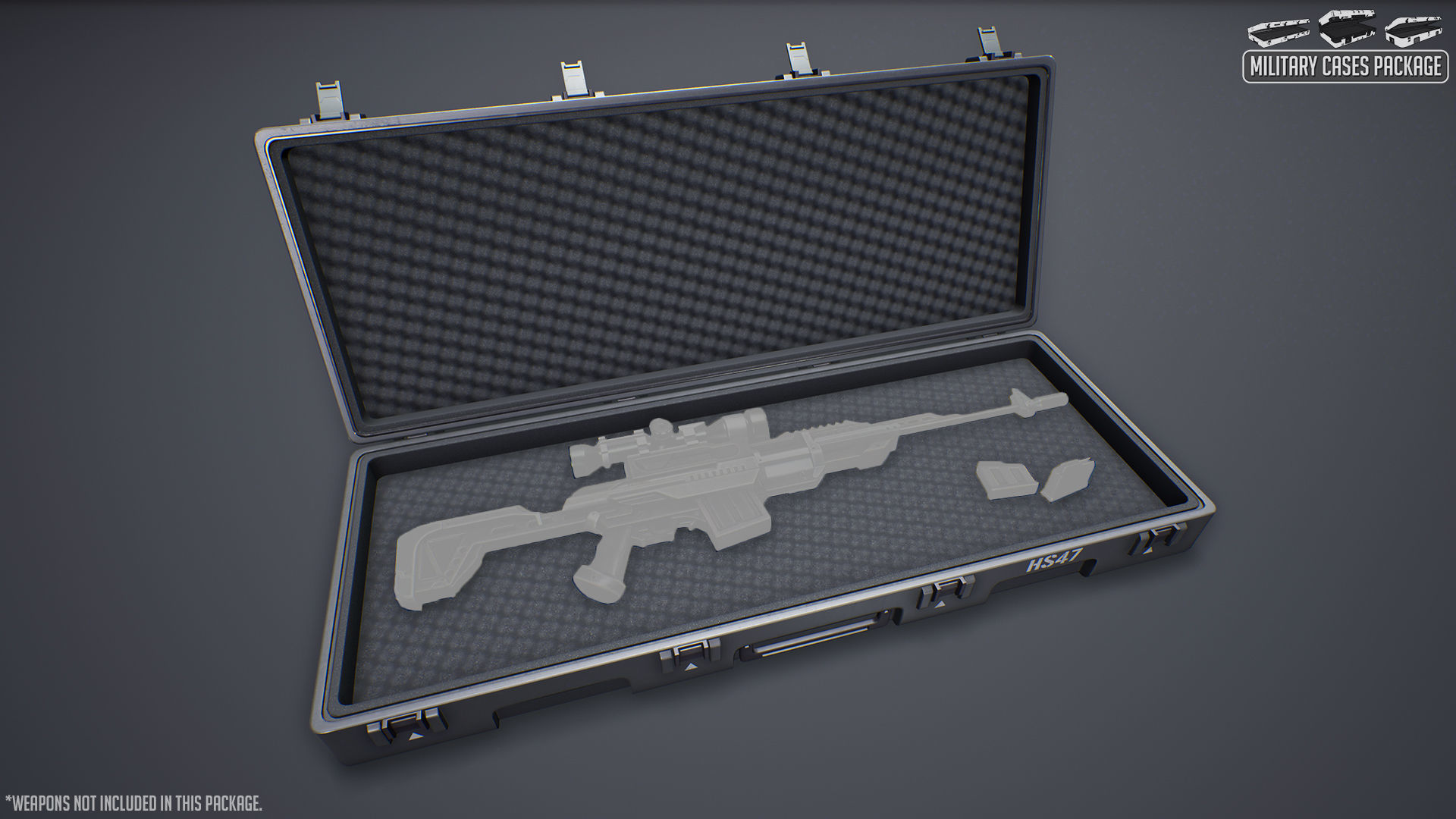 Military Cases Package Low-poly 3D model_10