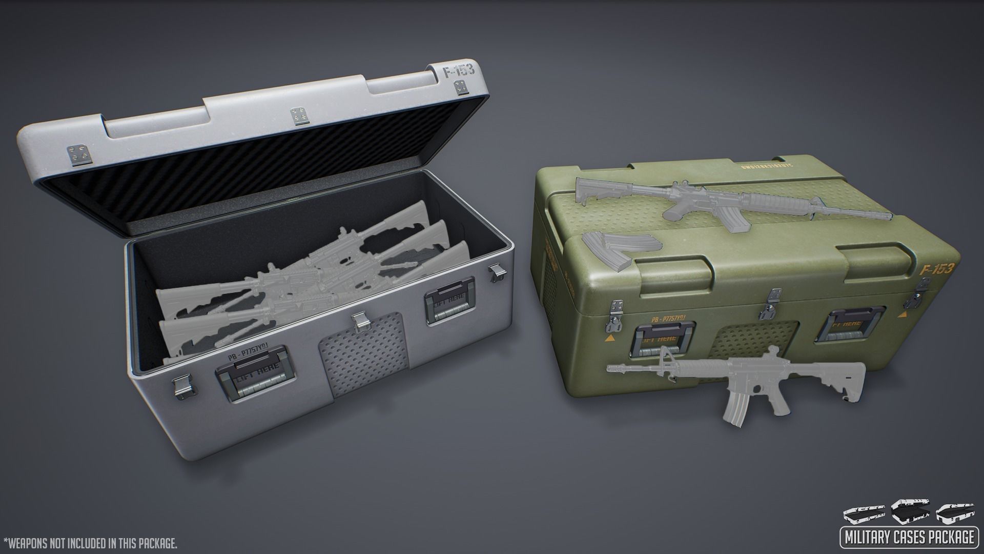 Military Cases Package Low-poly 3D model_12