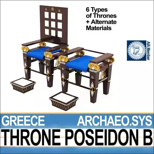 Ancient Greek Throne Poseidon B 3D model