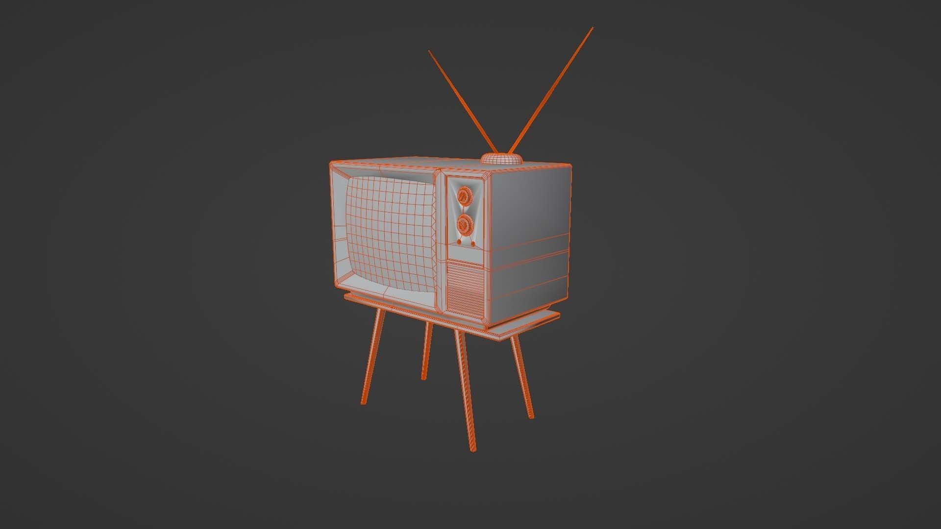Old TV Free low-poly 3D model_4