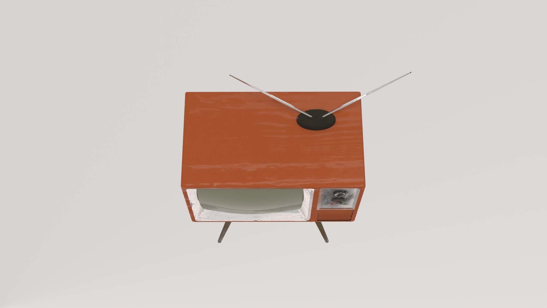 Old TV Free low-poly 3D model_3