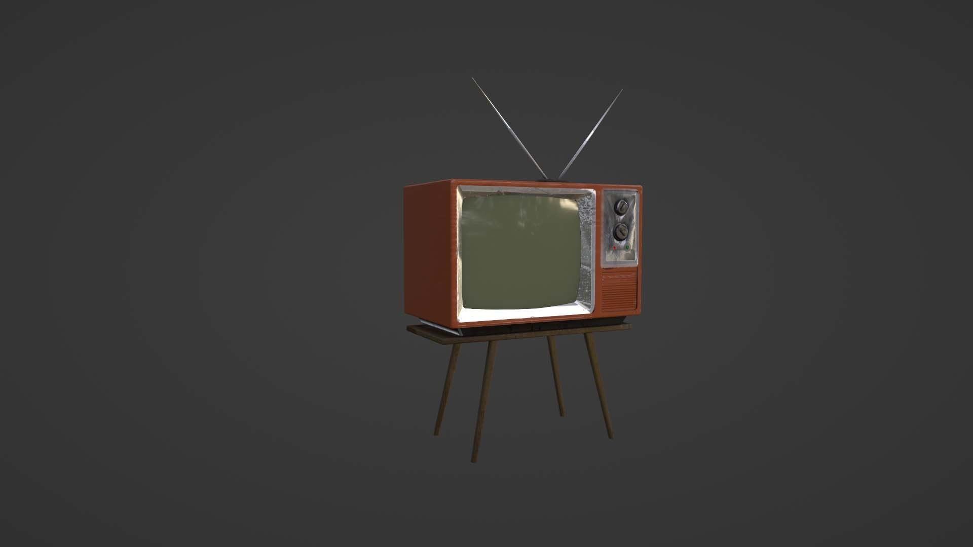 Old TV Free low-poly 3D model_1