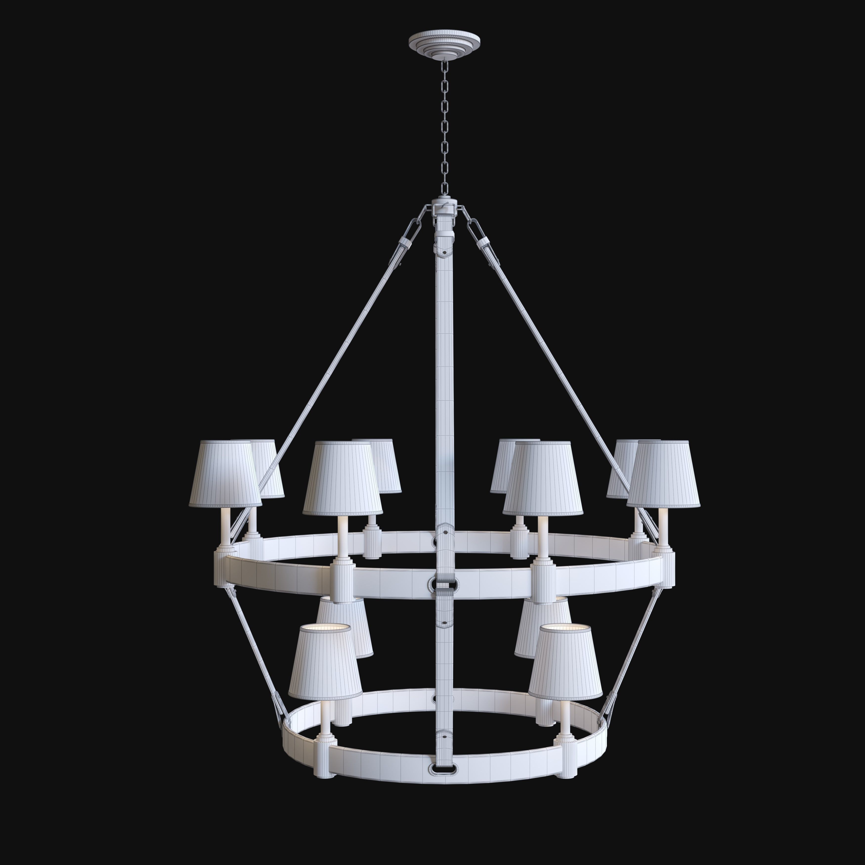 Riley Large Two-Tier Chandelier 3D model_1