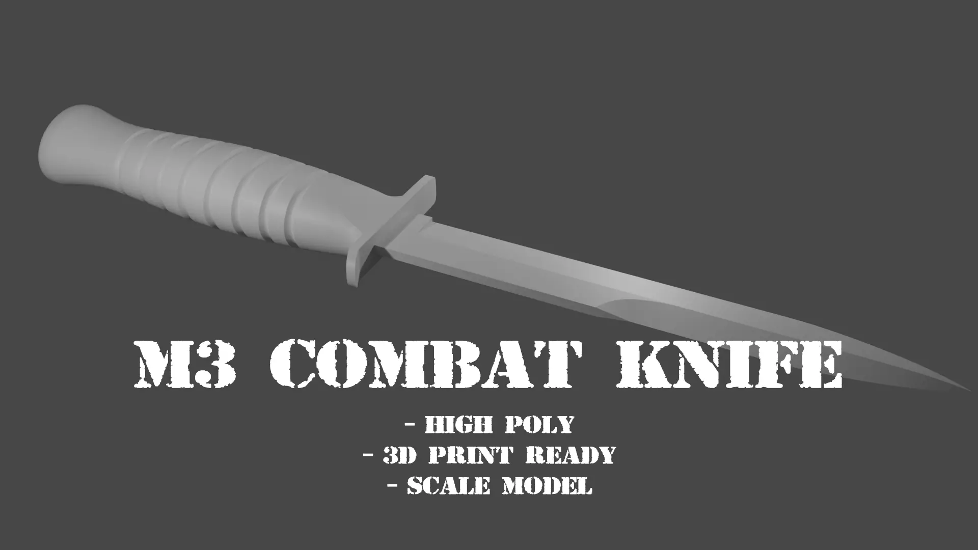 M3 Combat Knife Prop 3D print model_0