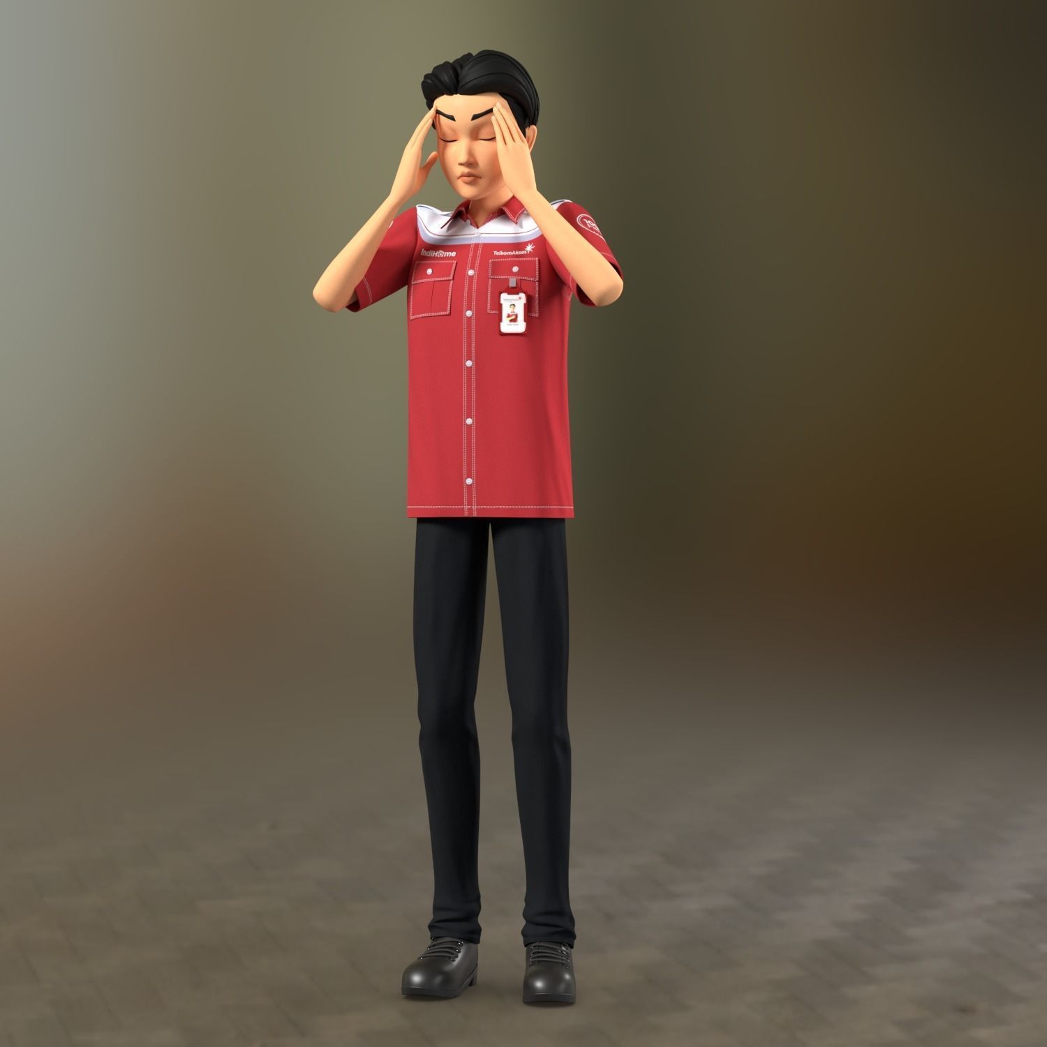 a technician 3D Model Rig Ready 3D model_3