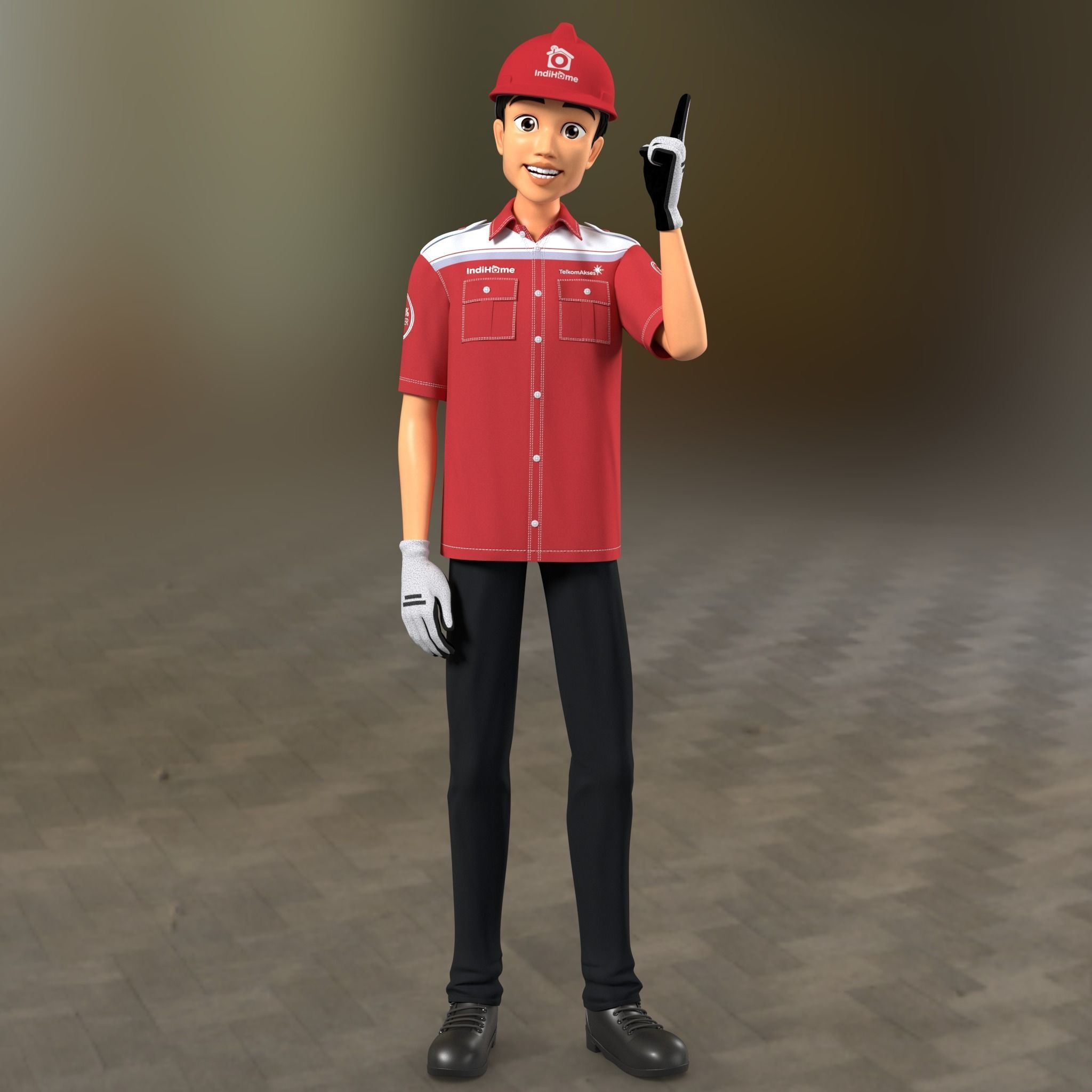 a technician 3D Model Rig Ready 3D model_7