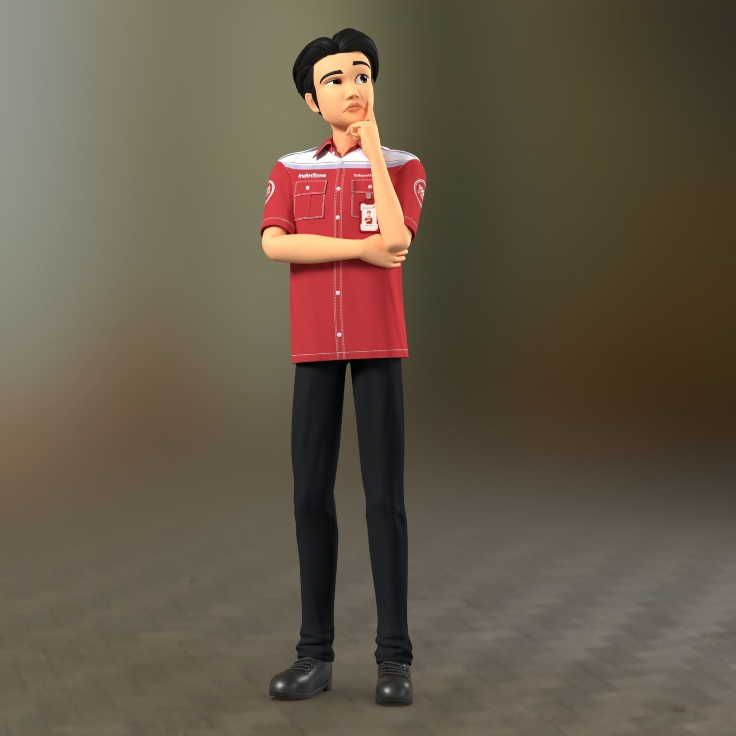 a technician 3D Model Rig Ready 3D model_2