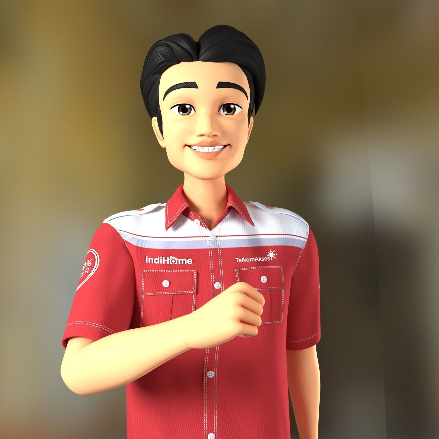 a technician 3D Model Rig Ready 3D model_11