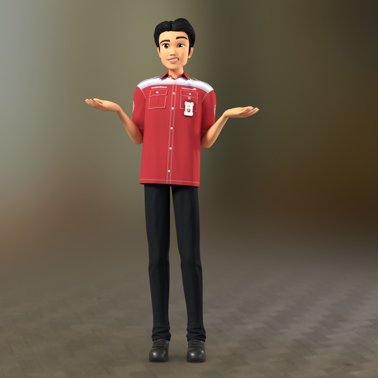a technician 3D Model Rig Ready 3D model_4