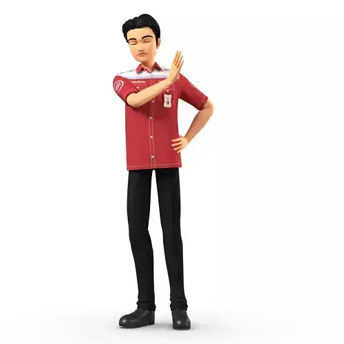 a technician 3D Model Rig Ready 3D model