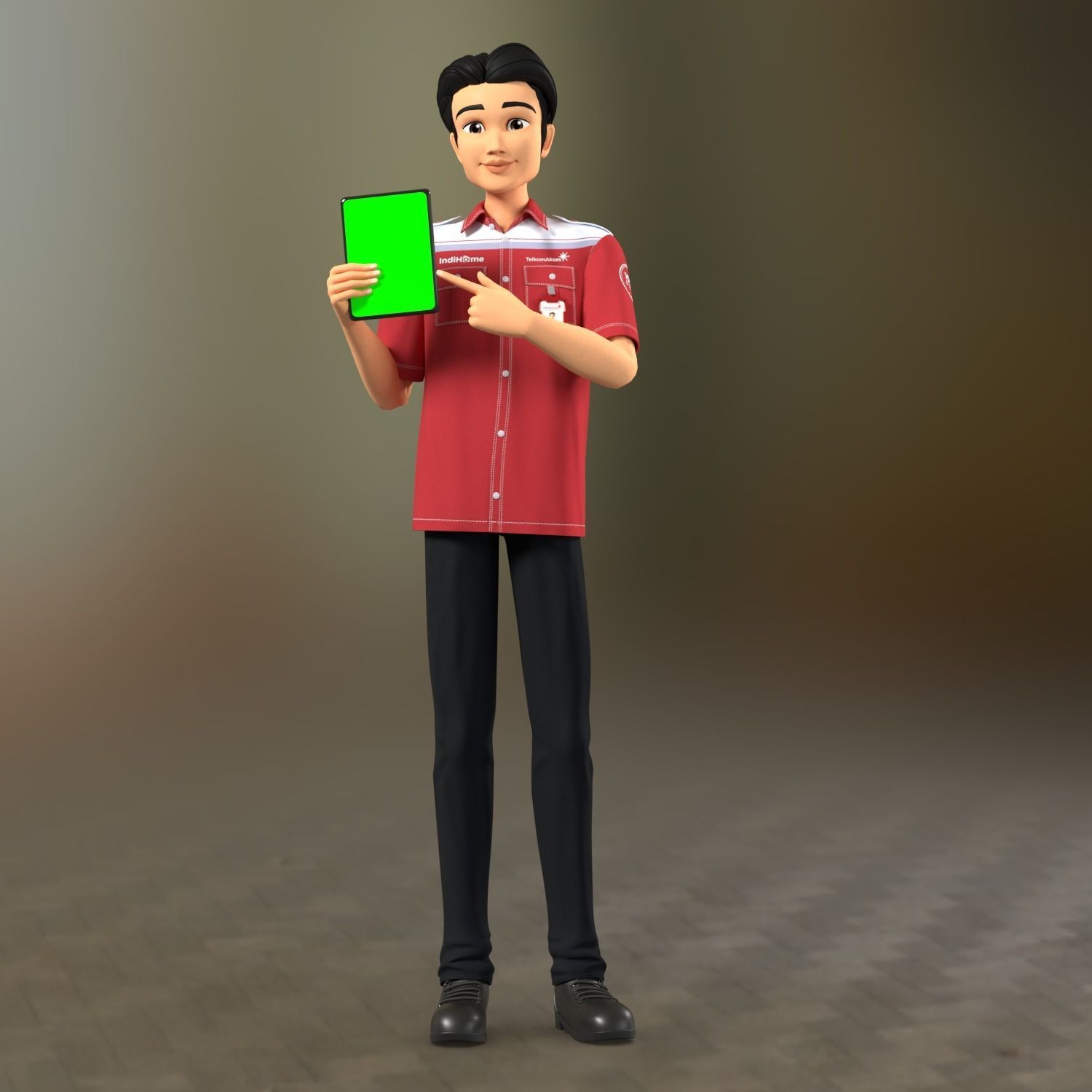 a technician 3D Model Rig Ready 3D model_6