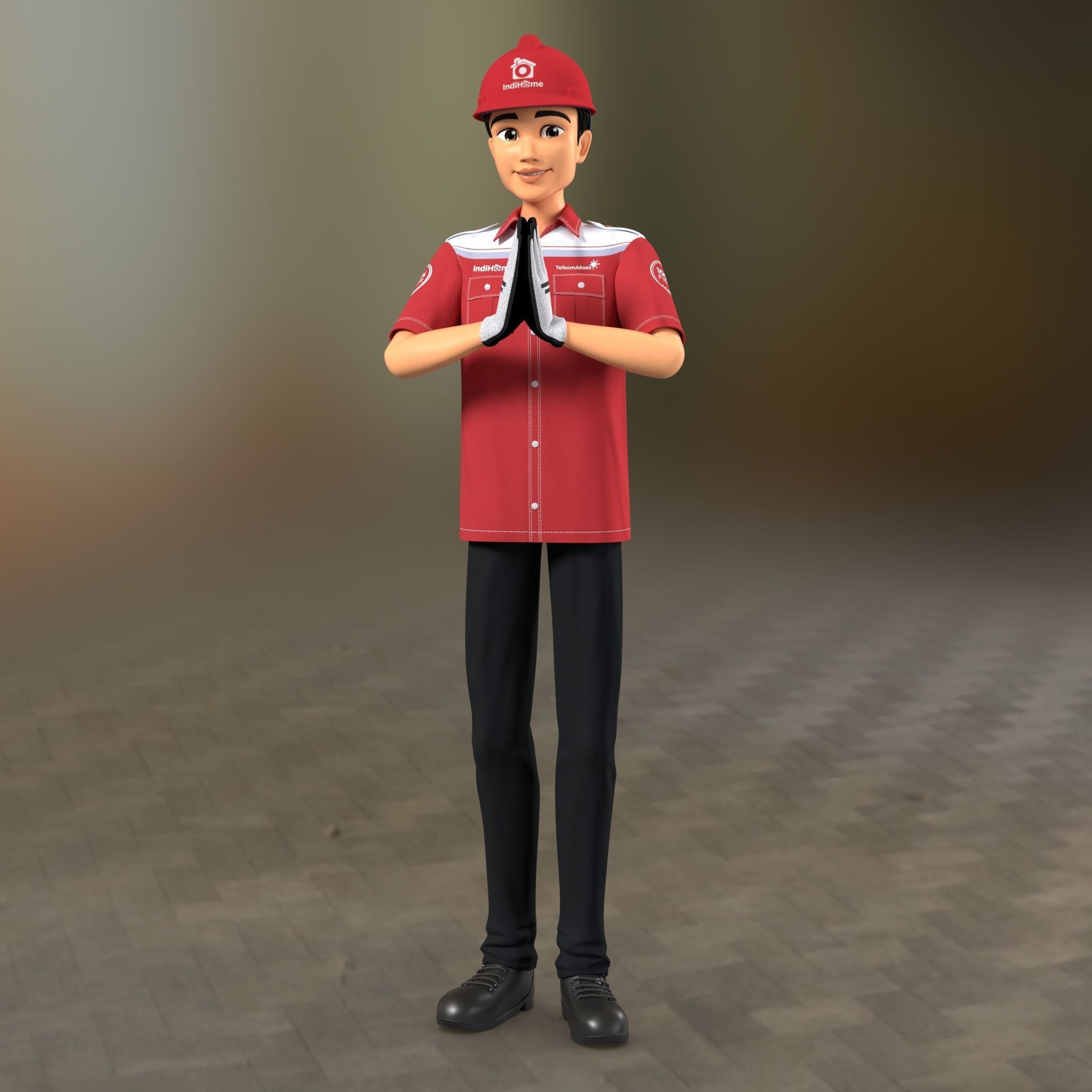 a technician 3D Model Rig Ready 3D model_8