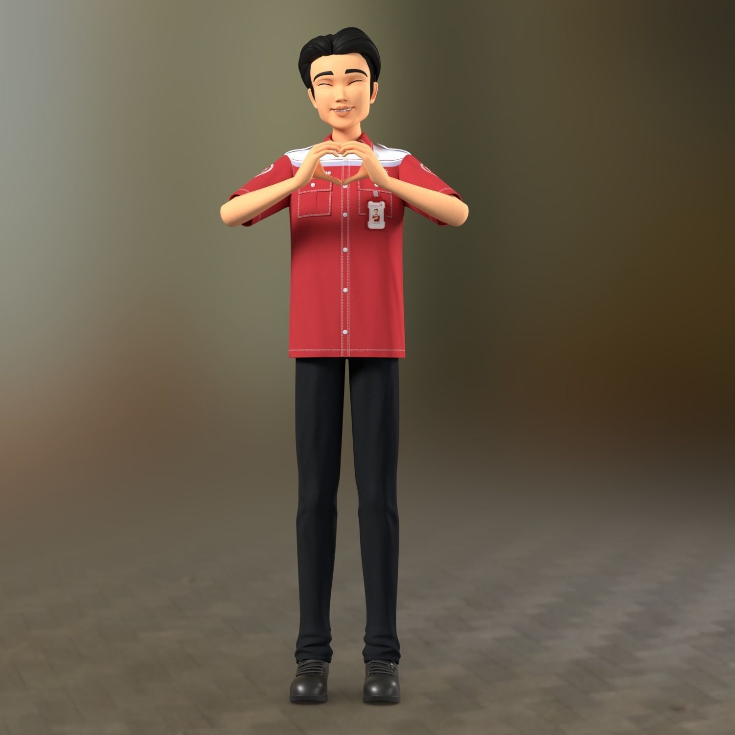 a technician 3D Model Rig Ready 3D model_5