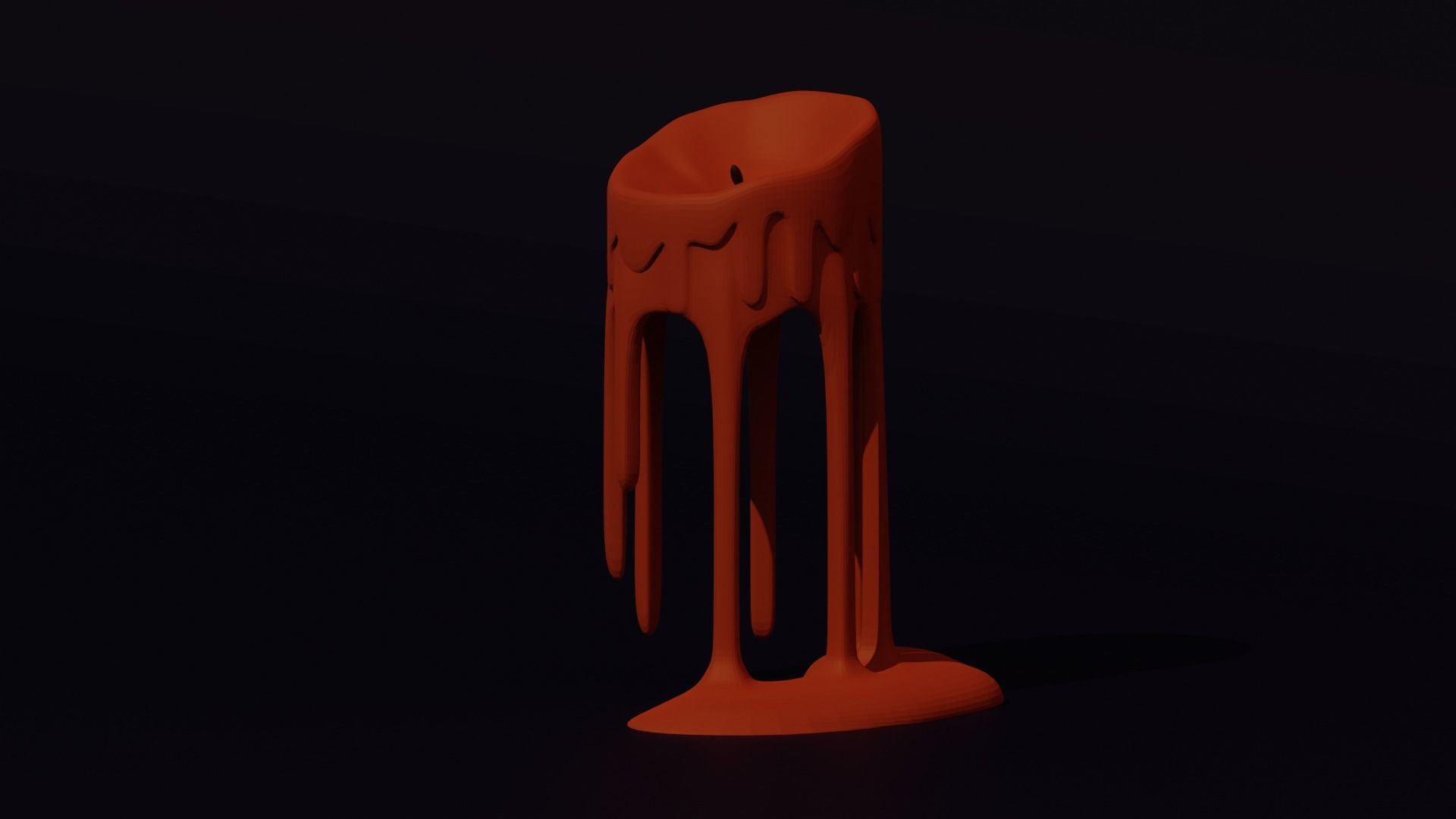 Melting Candle Low-poly 3D model_1