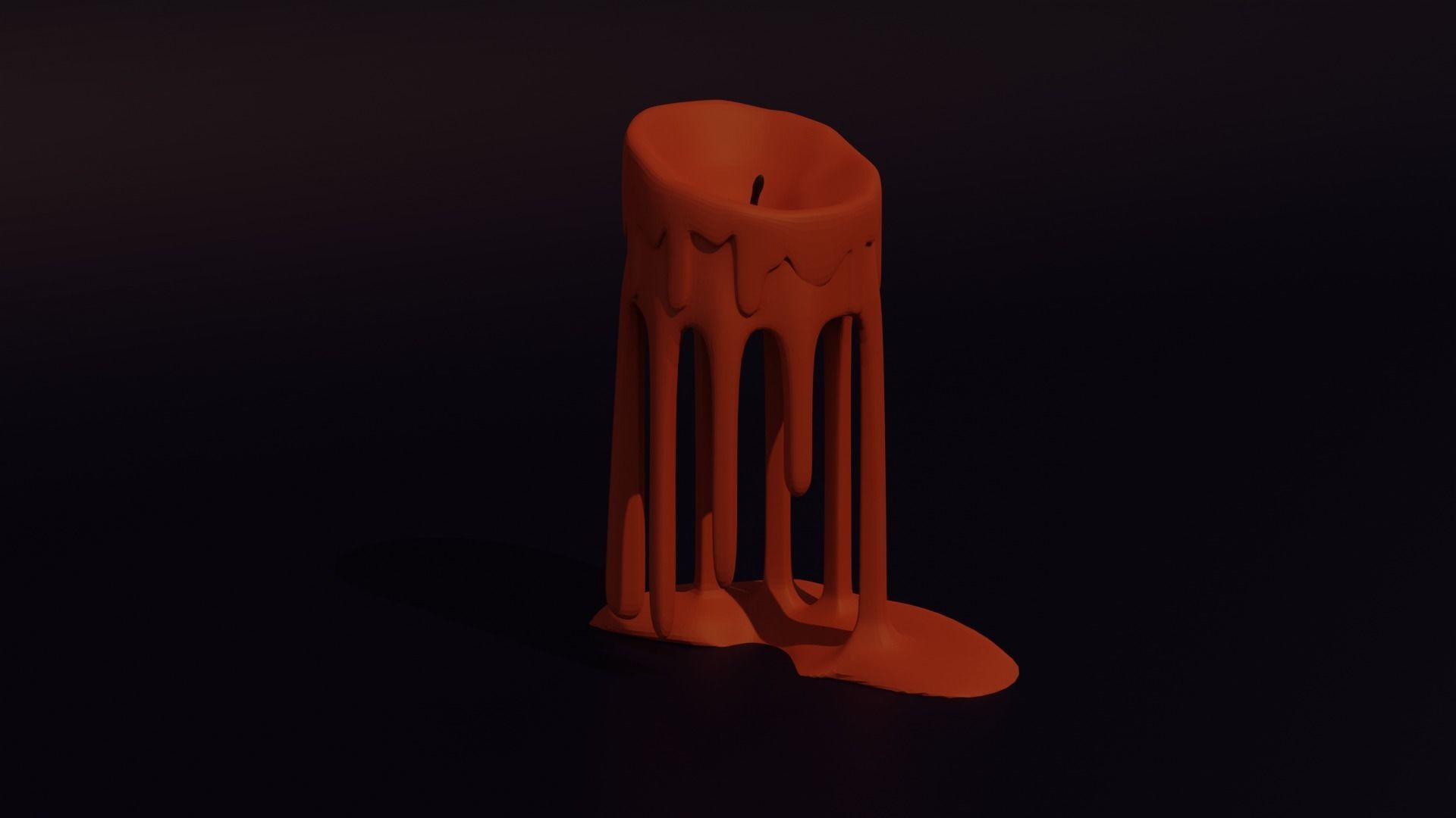 Melting Candle Low-poly 3D model_3