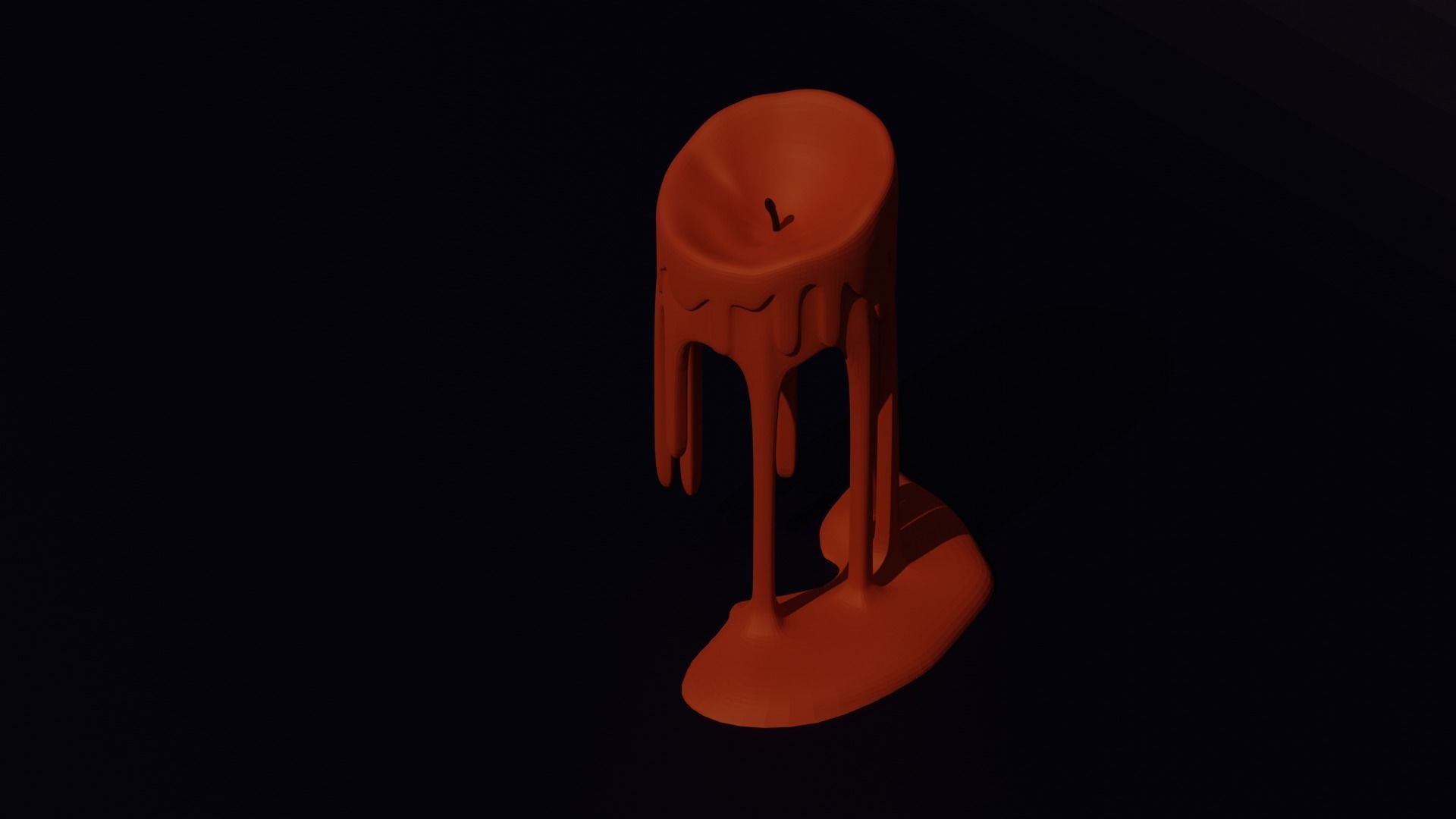 Melting Candle Low-poly 3D model_2