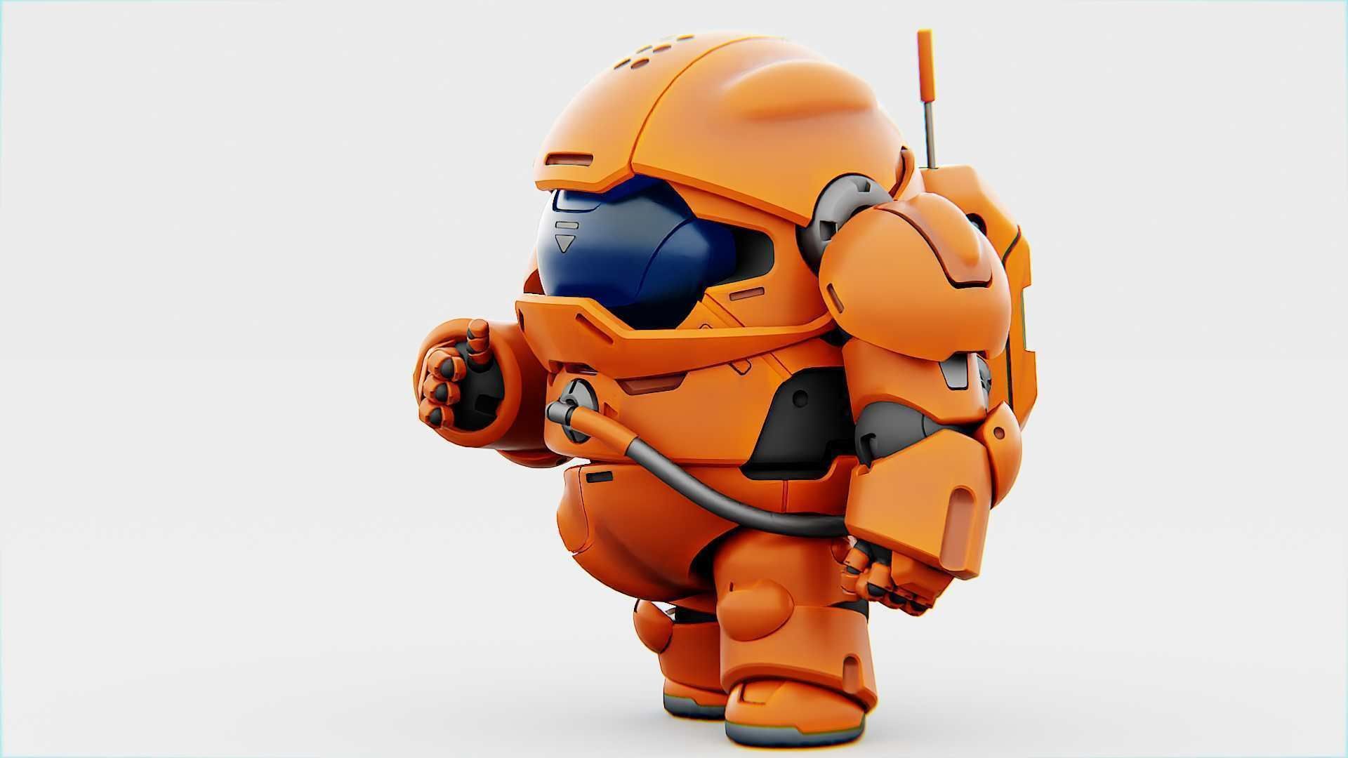 AMONG US CONCEPT CHARACTER B  RIGGED 3D model_15