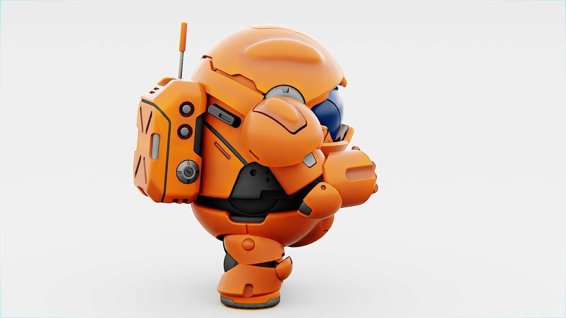 AMONG US CONCEPT CHARACTER B  RIGGED 3D model_7