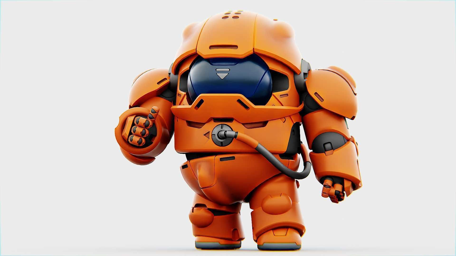 AMONG US CONCEPT CHARACTER B  RIGGED 3D model_17