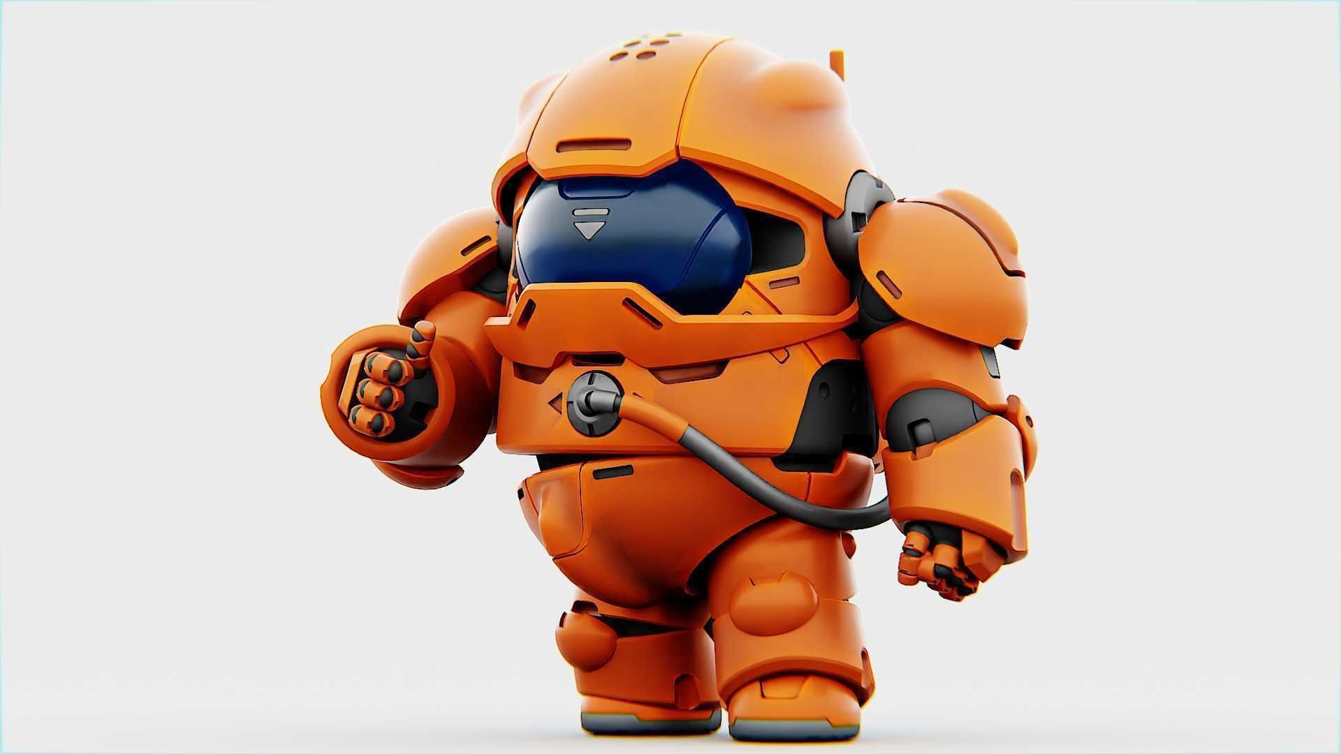 AMONG US CONCEPT CHARACTER B  RIGGED 3D model_16