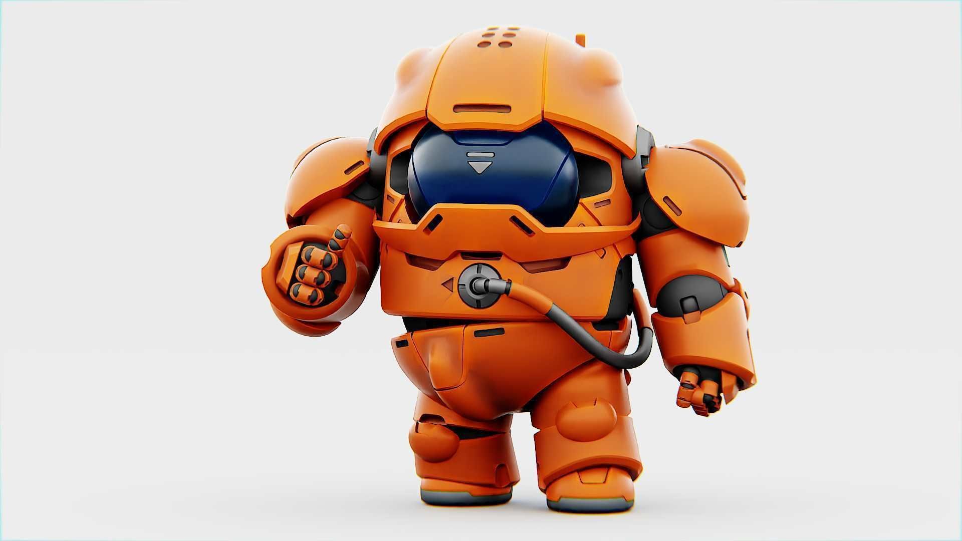 AMONG US CONCEPT CHARACTER B  RIGGED 3D model_1