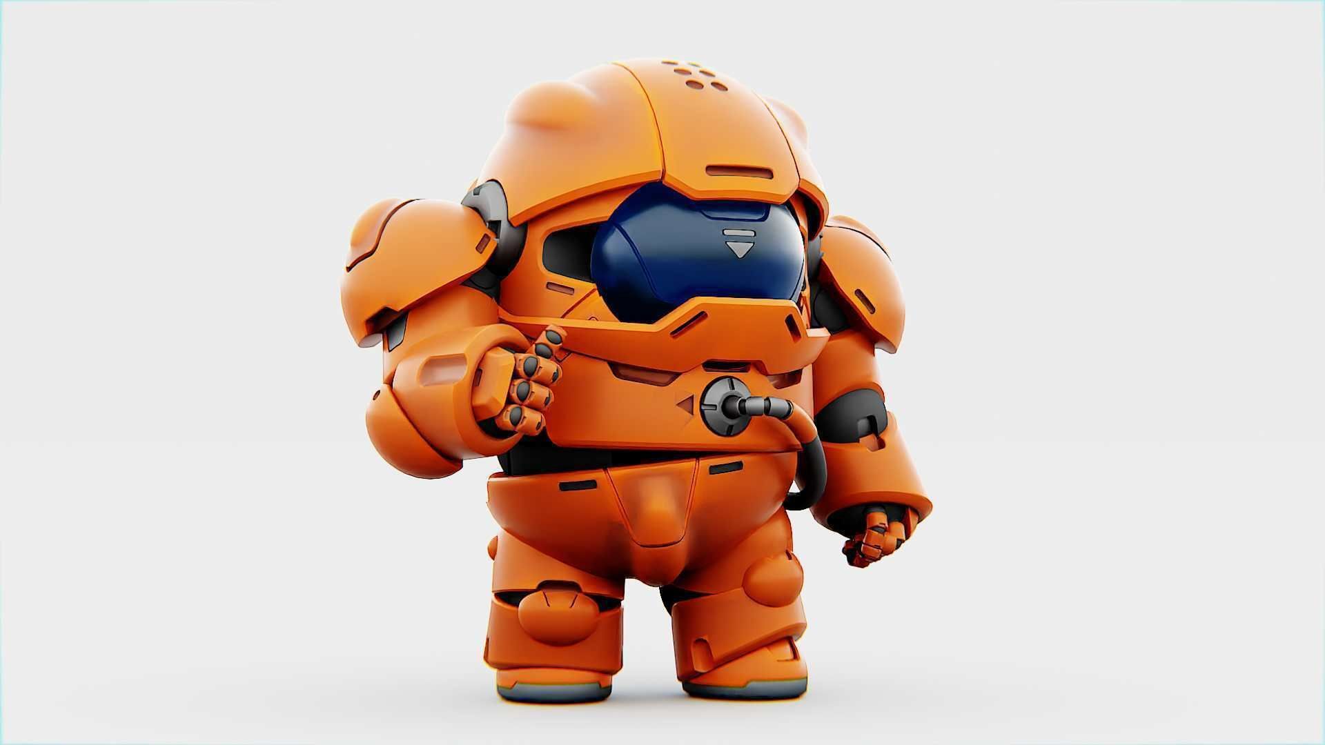 AMONG US CONCEPT CHARACTER B  RIGGED 3D model_3