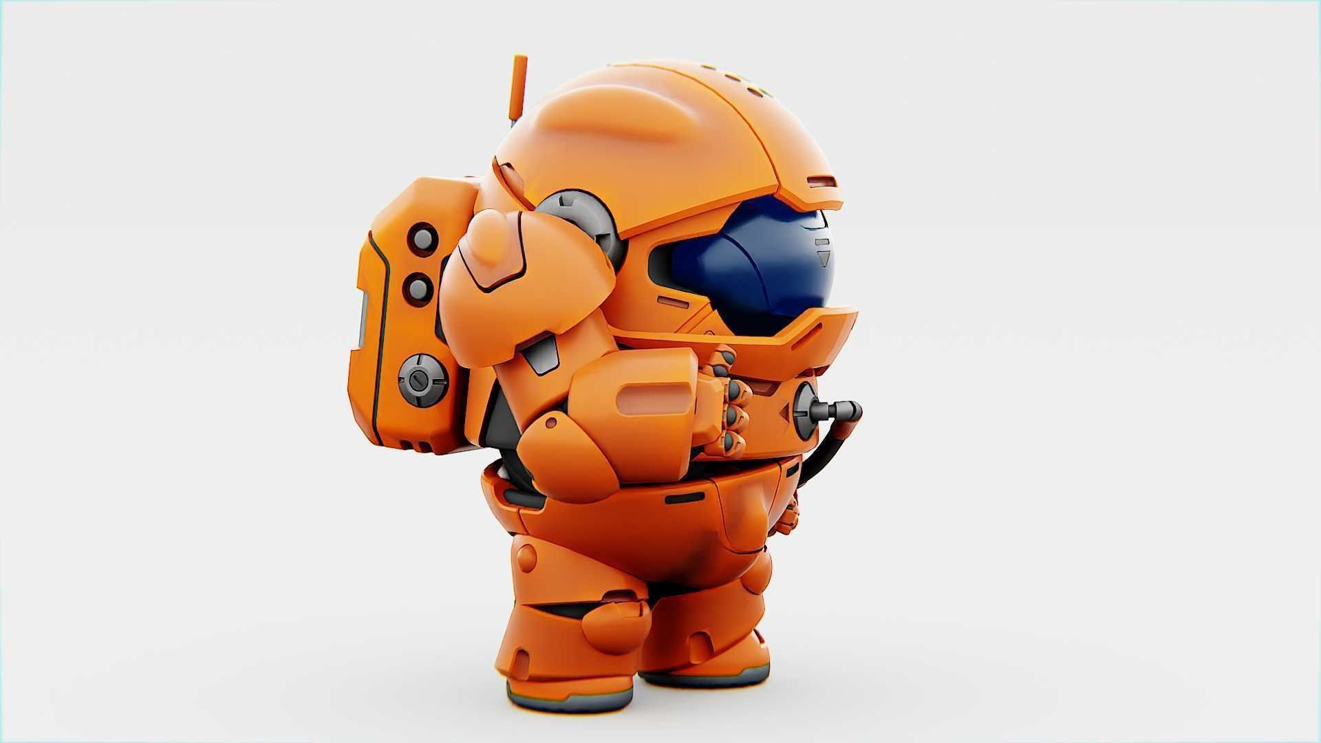 AMONG US CONCEPT CHARACTER B  RIGGED 3D model_5