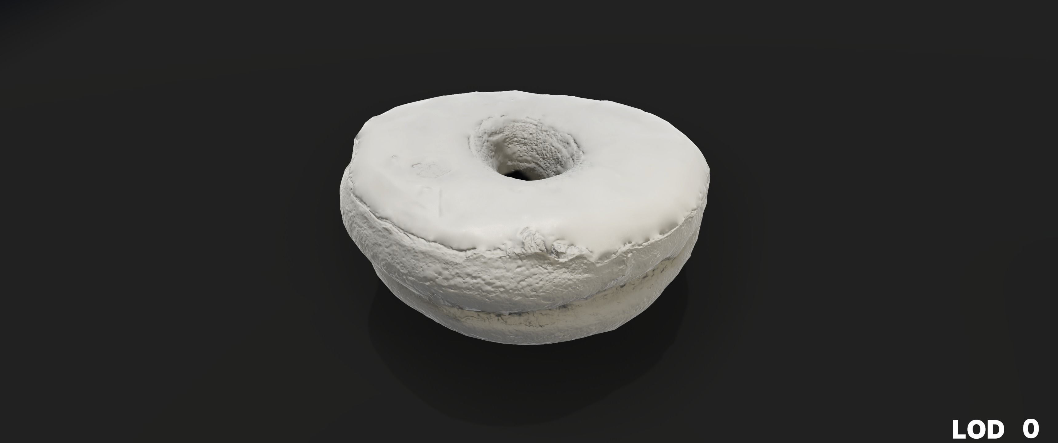 8k Chocolate Classic Covered Doughnut - 5 Levels of Detail Low-poly 3D model_35