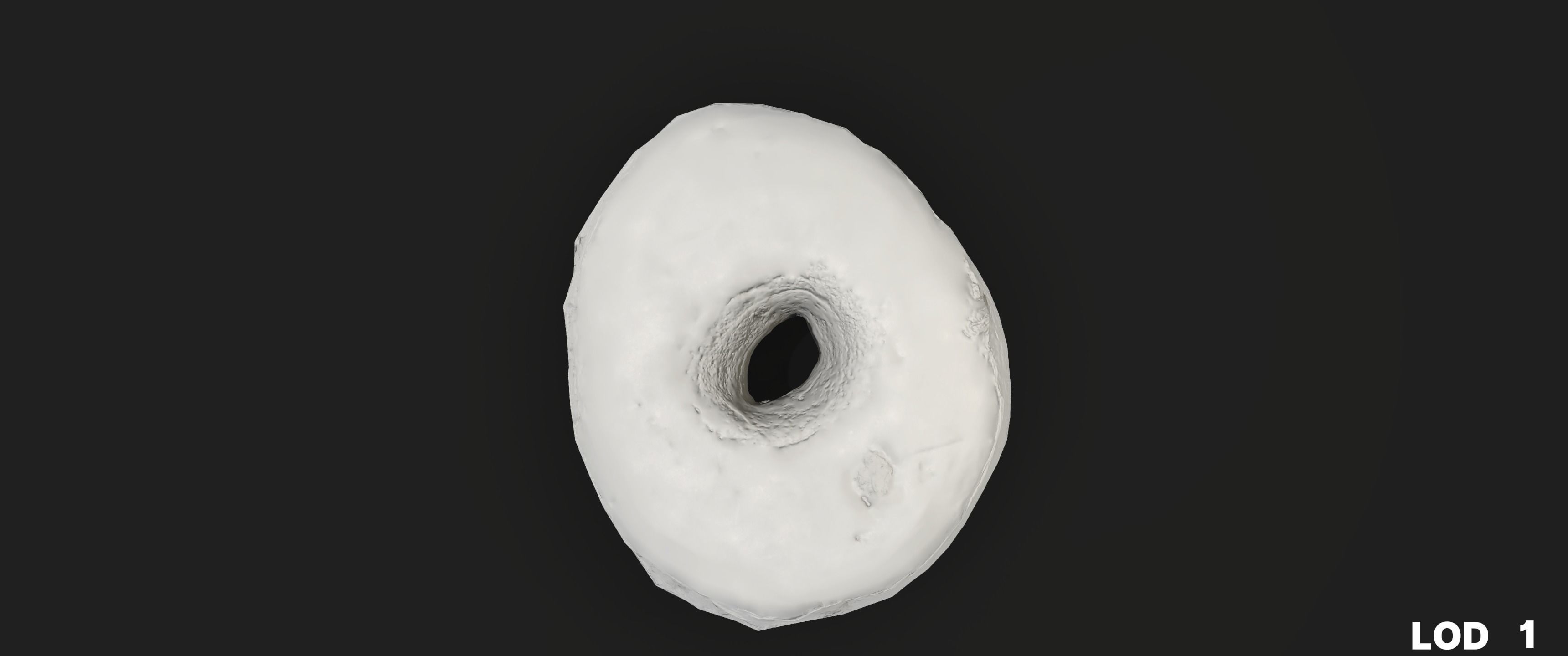 8k Chocolate Classic Covered Doughnut - 5 Levels of Detail Low-poly 3D model_44