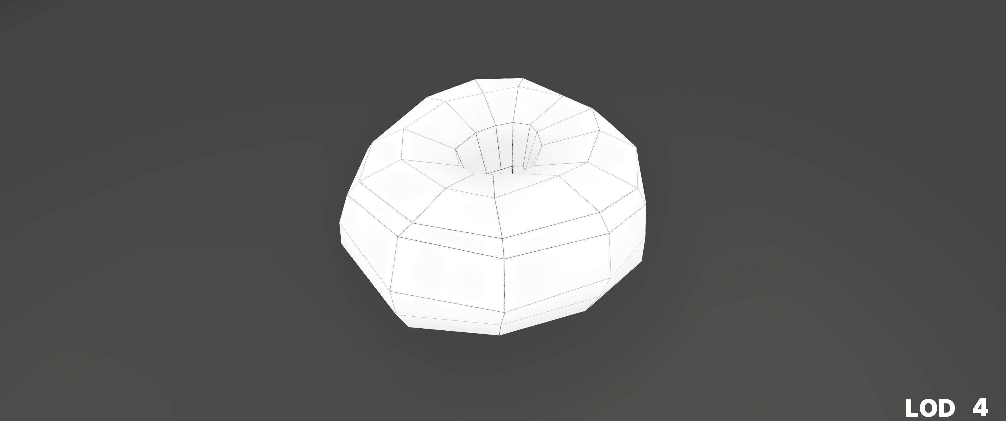 8k Chocolate Classic Covered Doughnut - 5 Levels of Detail Low-poly 3D model_64