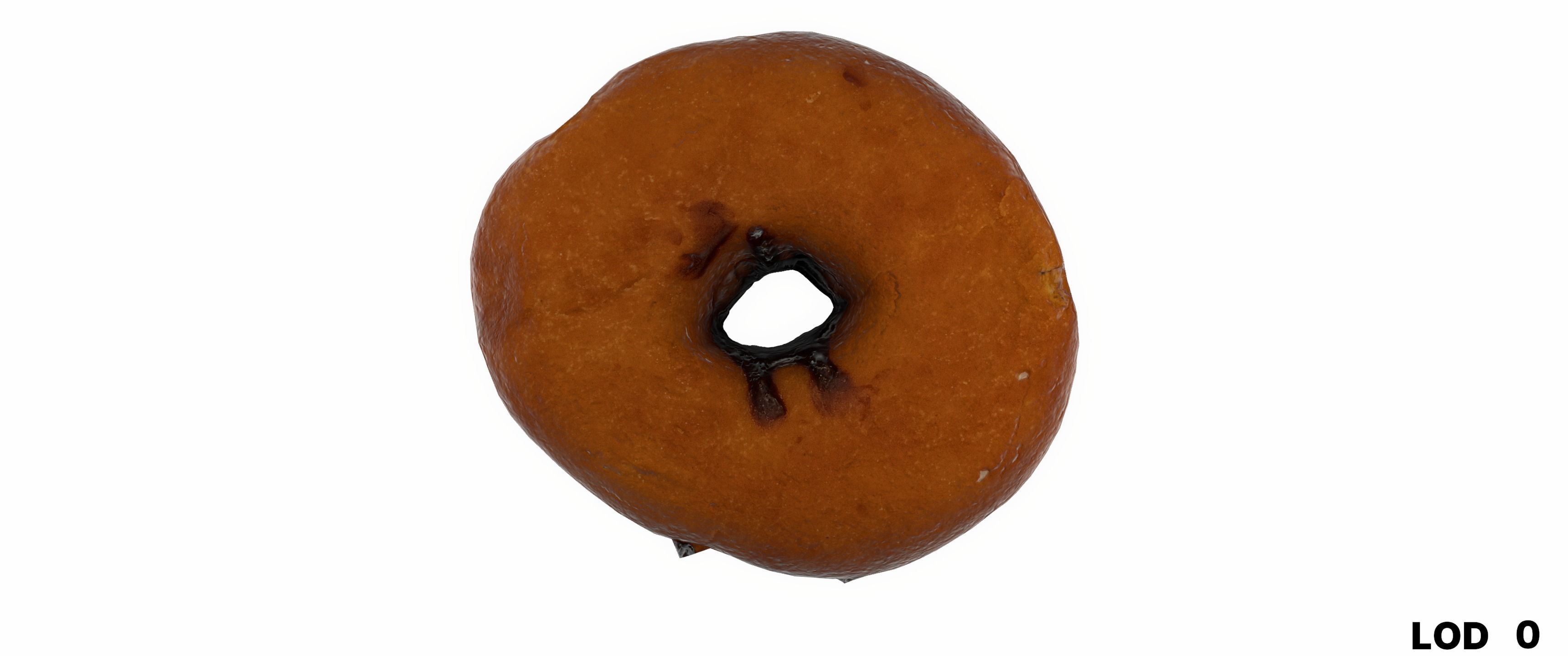 8k Chocolate Classic Covered Doughnut - 5 Levels of Detail Low-poly 3D model_25