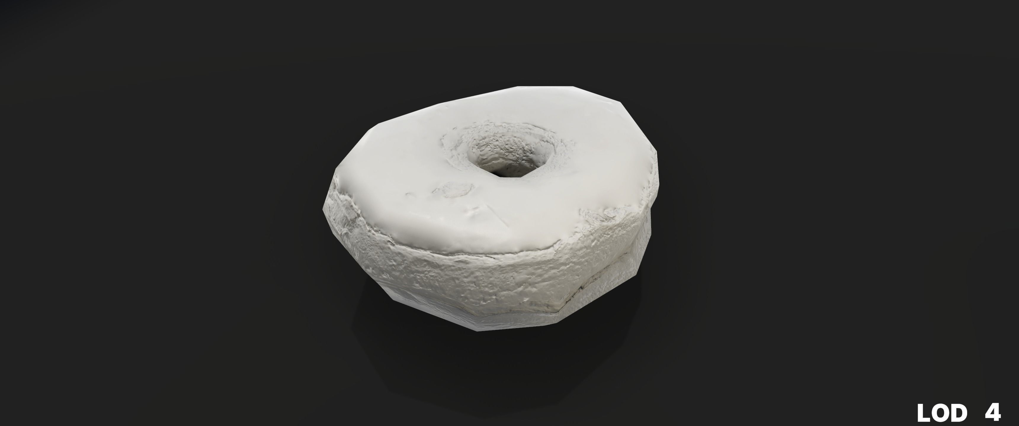 8k Chocolate Classic Covered Doughnut - 5 Levels of Detail Low-poly 3D model_61