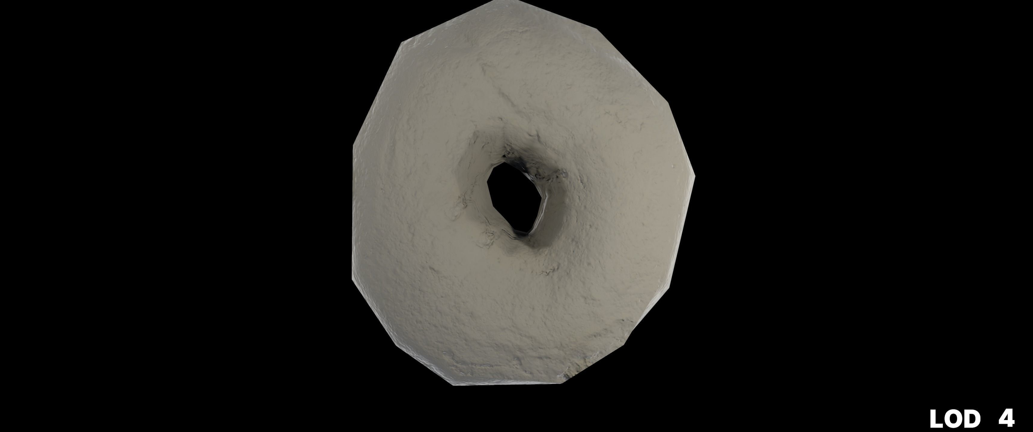 8k Chocolate Classic Covered Doughnut - 5 Levels of Detail Low-poly 3D model_59