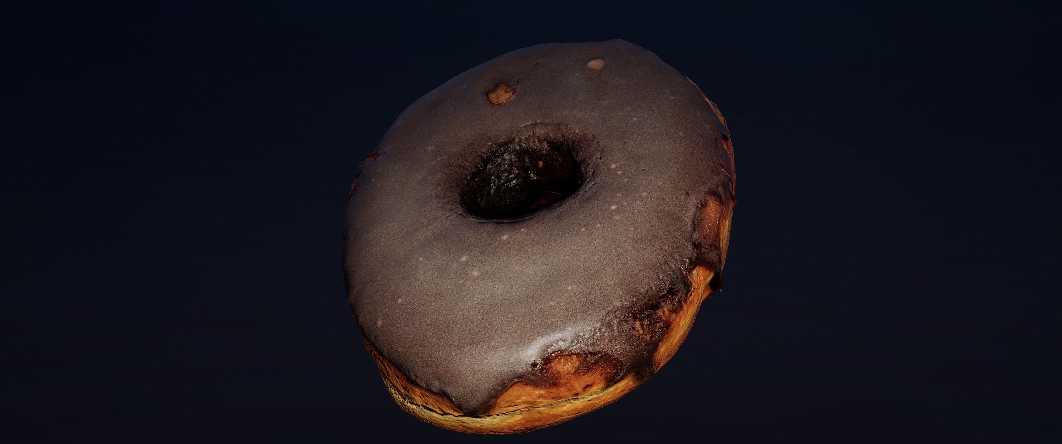 8k Chocolate Classic Covered Doughnut - 5 Levels of Detail Low-poly 3D model_11