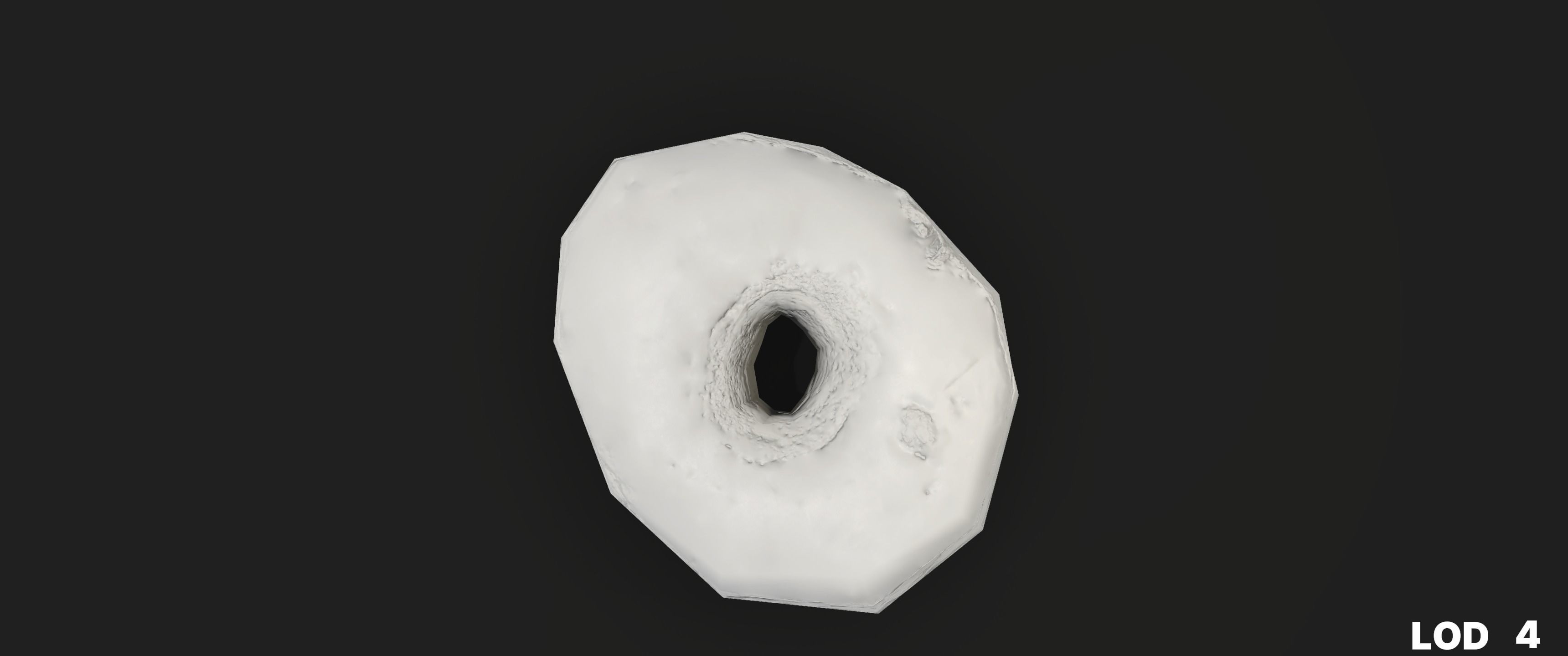 8k Chocolate Classic Covered Doughnut - 5 Levels of Detail Low-poly 3D model_62