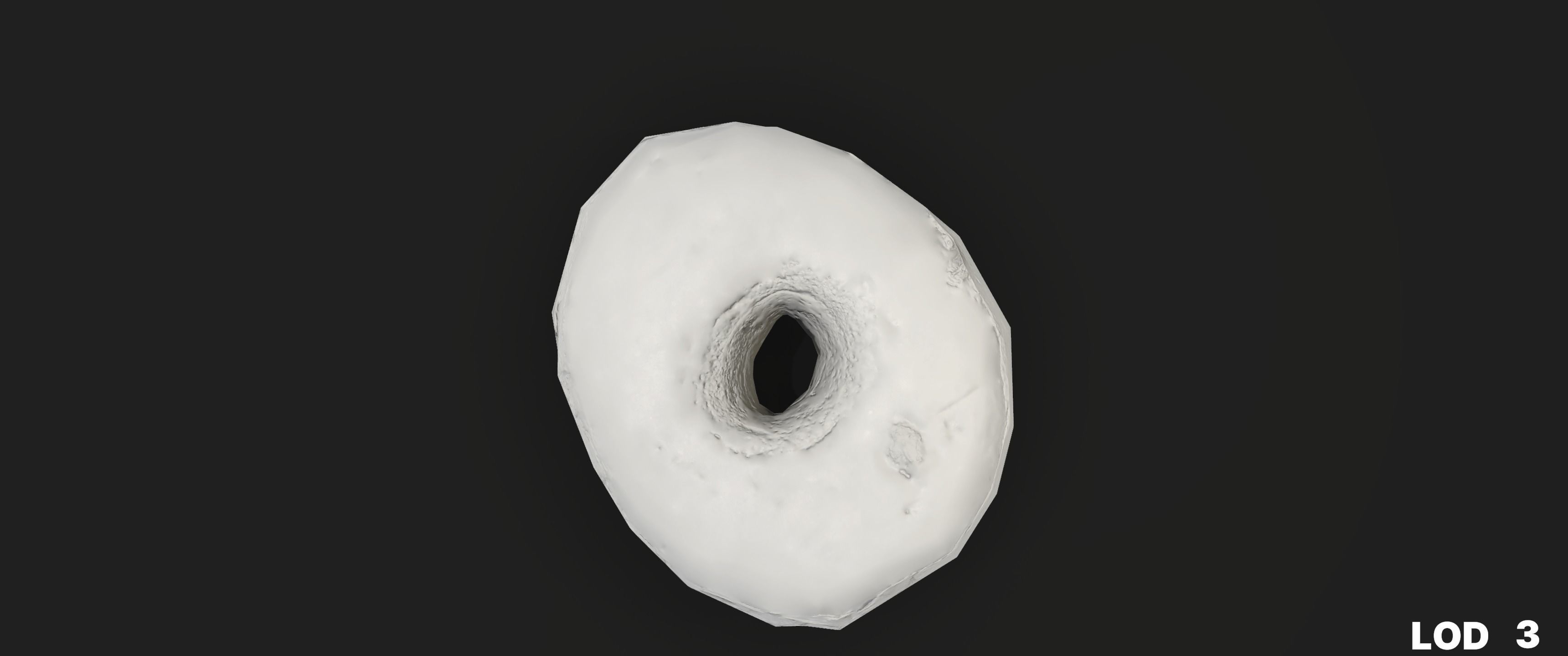 8k Chocolate Classic Covered Doughnut - 5 Levels of Detail Low-poly 3D model_56